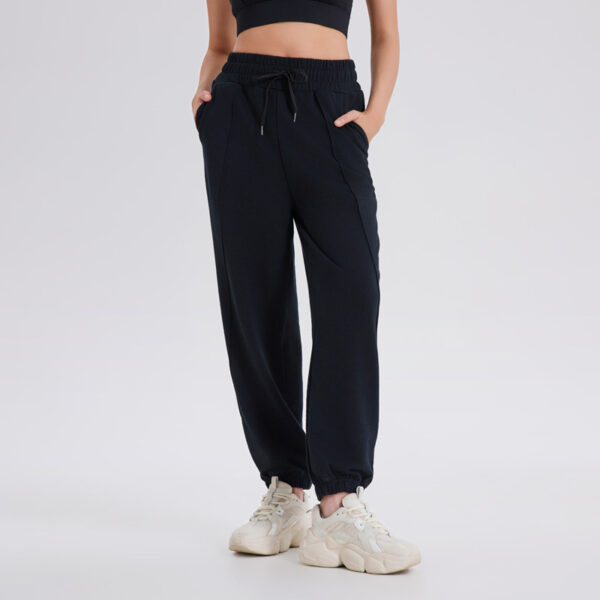 High-Waisted Women’s Stretchy Yoga Pants with Training Strap - Image 2