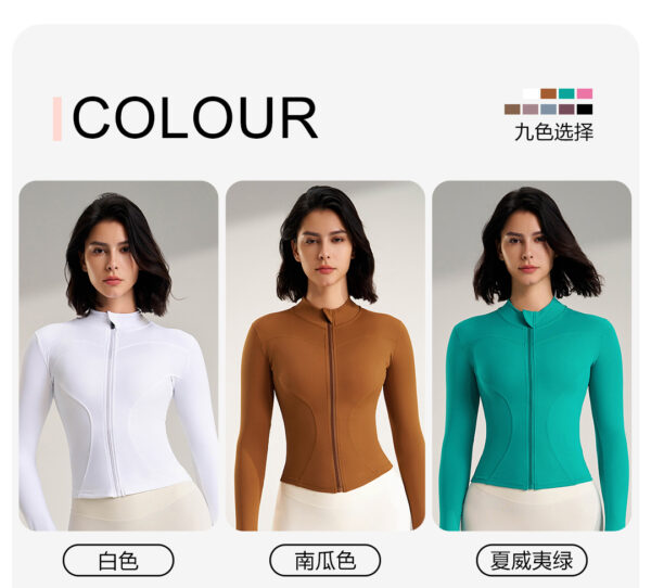 Women's Long Sleeve Workout Jumpsuit – Yoga Top with Thumbholes for Gym and Cycling - Image 12