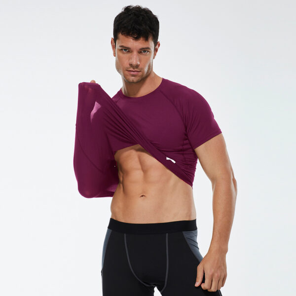 Gym T-shirt - Men’s Compression Short Sleeve Fitness Tee - Image 8