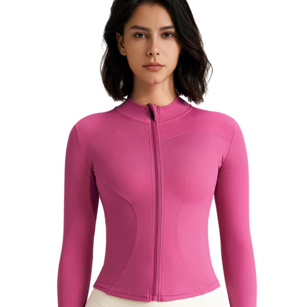 Women's Long Sleeve Workout Jumpsuit – Yoga Top with Thumbholes for Gym and Cycling - Image 7