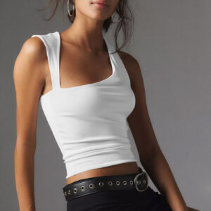 Women's Y2K Asymmetrical Neck Backless Slim Fit Top – Spring/Summer T-Shirt