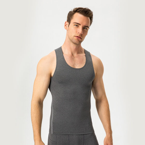 Fitness T-Shirts - Men’s Solid Color Summer Gym Tank Tops - Image 7
