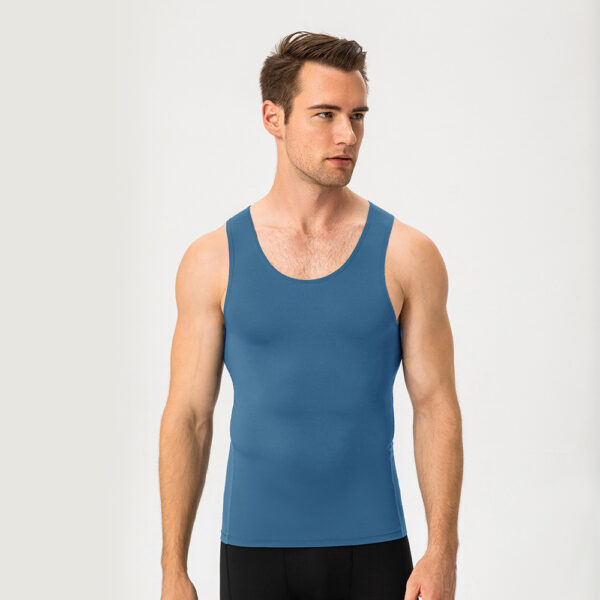 Fitness T-Shirts - Men’s Solid Color Summer Gym Tank Tops - Image 2