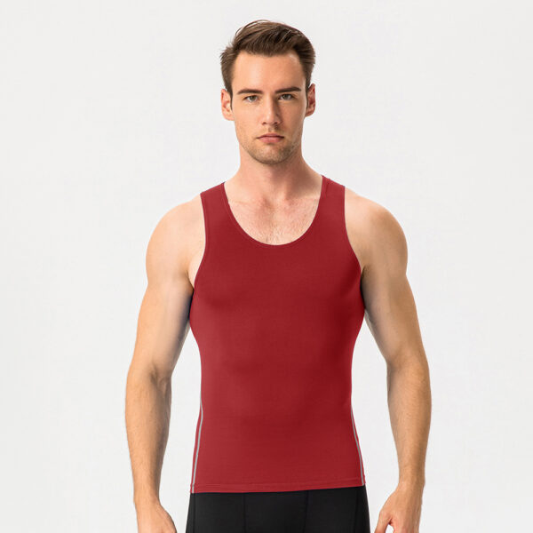 Fitness T-Shirts - Men’s Solid Color Summer Gym Tank Tops - Image 4