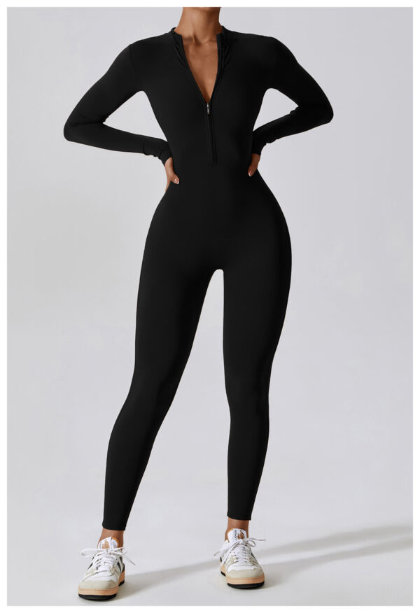 Sports Jumpsuit: Zipper Rompers for Women’s Fitness and Yoga - Image 2