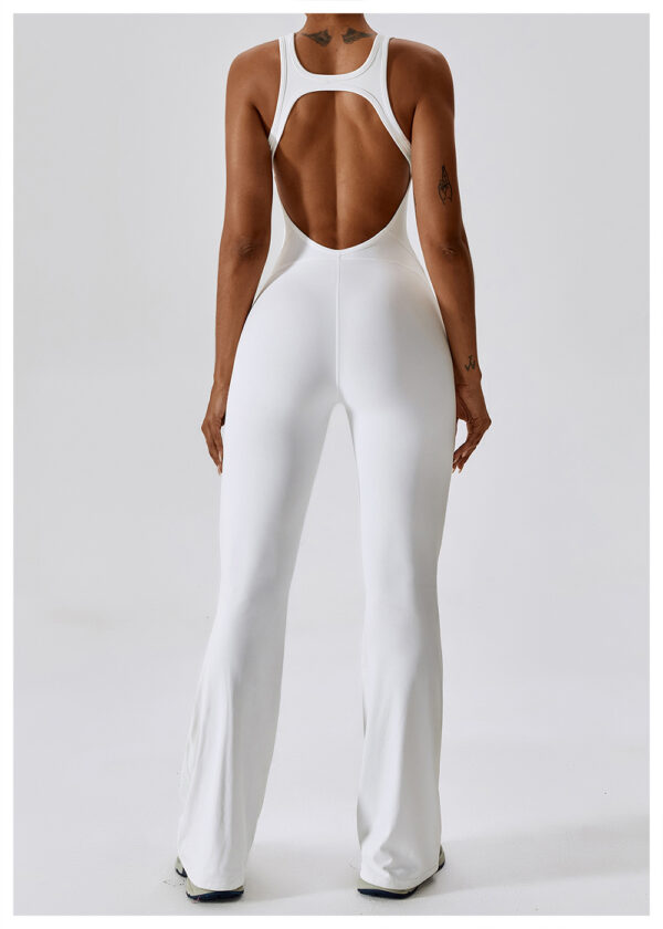 Women One Piece Bodysuit Gym Sports Suit Yoga Workout Flare Leggings Fitness Set Yoga Jumpsuit - Image 9