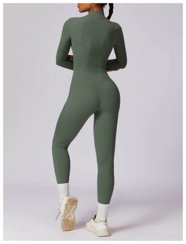 Sports Jumpsuit: Zipper Rompers for Women’s Fitness and Yoga