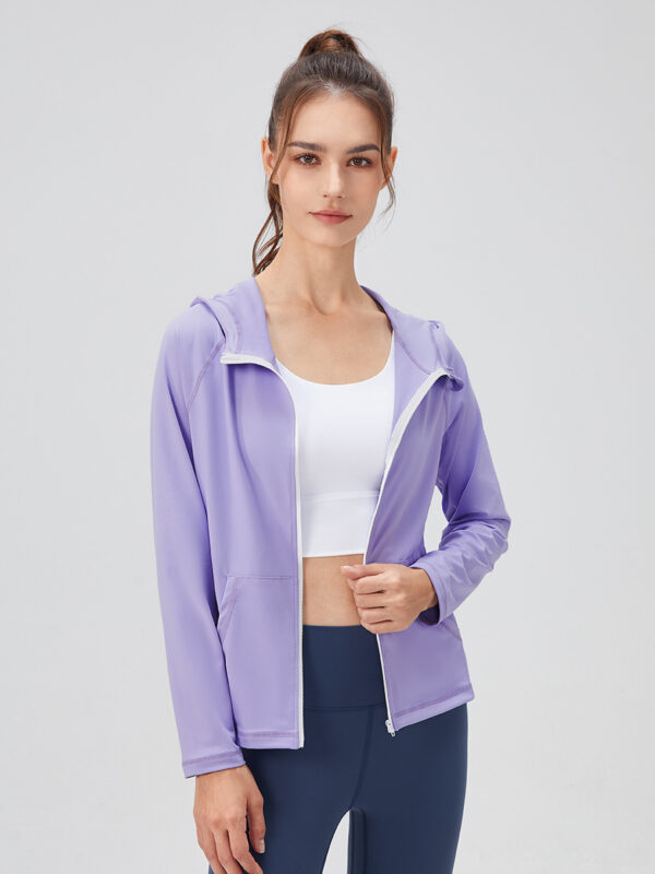 Women’s full zip performance hoodie for outdoor activities